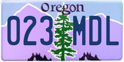 OR license plate 023MDL