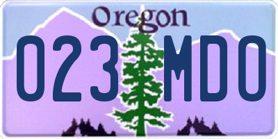 OR license plate 023MDO