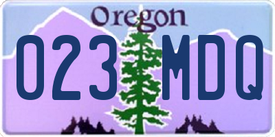 OR license plate 023MDQ