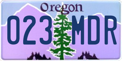 OR license plate 023MDR
