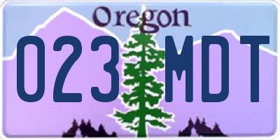 OR license plate 023MDT