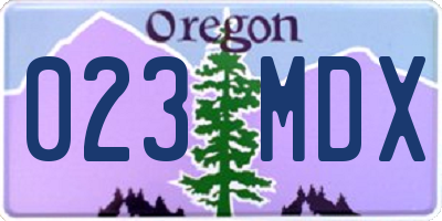 OR license plate 023MDX