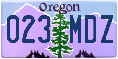 OR license plate 023MDZ