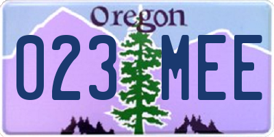 OR license plate 023MEE
