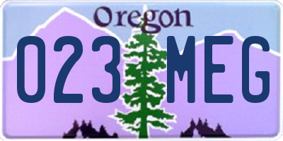 OR license plate 023MEG