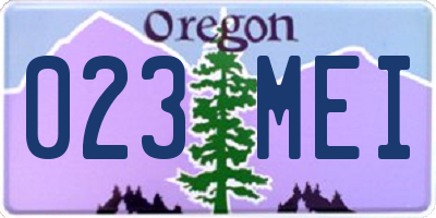 OR license plate 023MEI