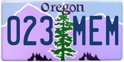 OR license plate 023MEM