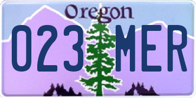 OR license plate 023MER