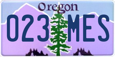 OR license plate 023MES
