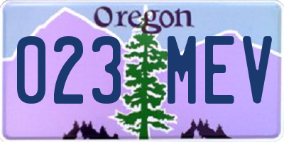 OR license plate 023MEV