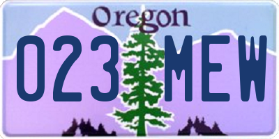 OR license plate 023MEW