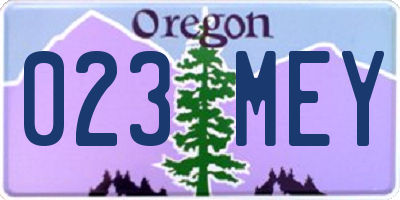 OR license plate 023MEY