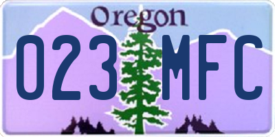 OR license plate 023MFC
