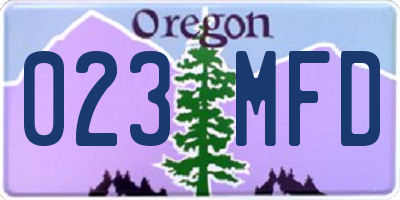 OR license plate 023MFD