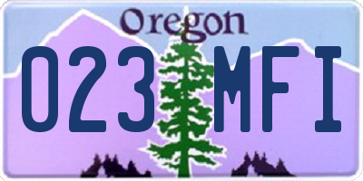OR license plate 023MFI