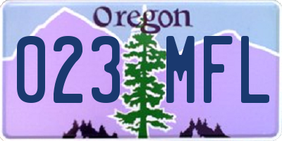 OR license plate 023MFL