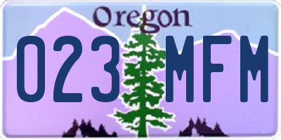 OR license plate 023MFM