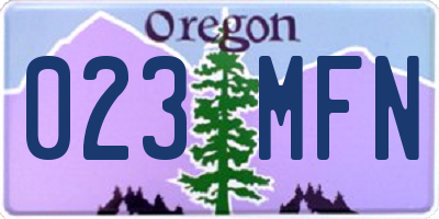 OR license plate 023MFN
