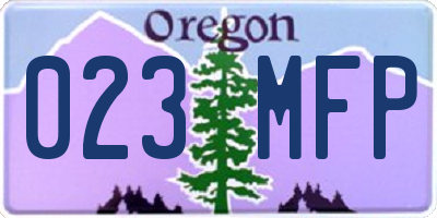 OR license plate 023MFP