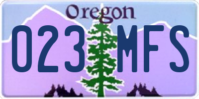 OR license plate 023MFS