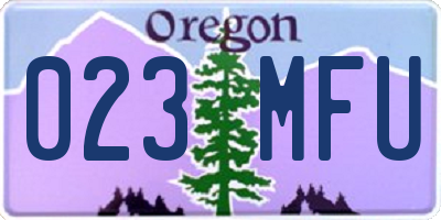 OR license plate 023MFU