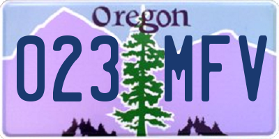 OR license plate 023MFV