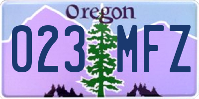 OR license plate 023MFZ