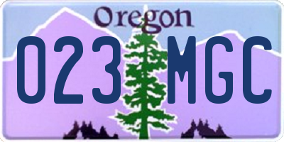 OR license plate 023MGC