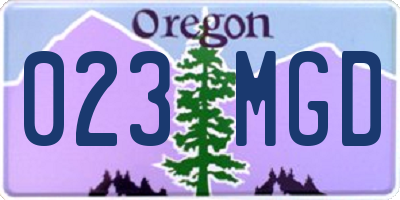 OR license plate 023MGD