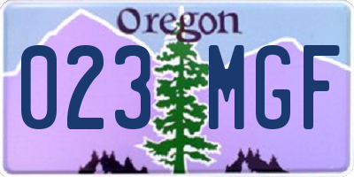 OR license plate 023MGF
