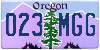 OR license plate 023MGG