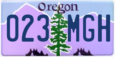 OR license plate 023MGH