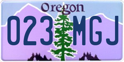 OR license plate 023MGJ