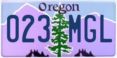 OR license plate 023MGL