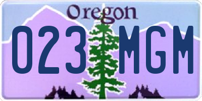 OR license plate 023MGM