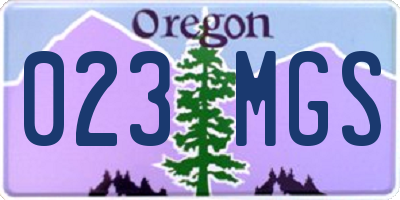 OR license plate 023MGS