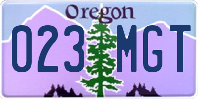 OR license plate 023MGT