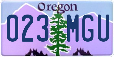 OR license plate 023MGU
