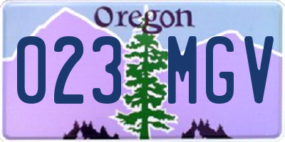OR license plate 023MGV