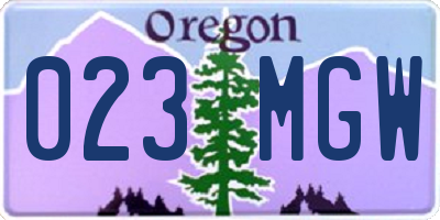 OR license plate 023MGW