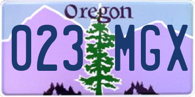 OR license plate 023MGX