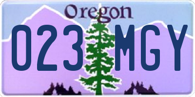 OR license plate 023MGY
