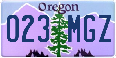 OR license plate 023MGZ