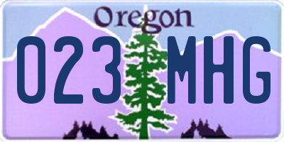 OR license plate 023MHG