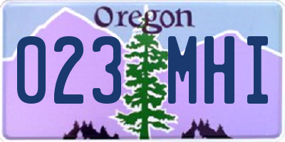 OR license plate 023MHI