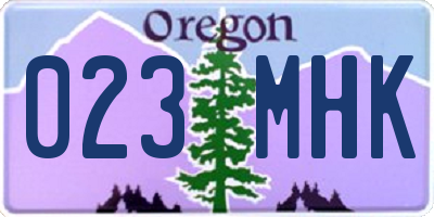 OR license plate 023MHK
