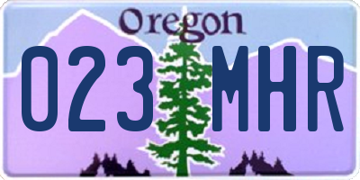 OR license plate 023MHR