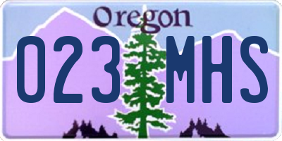 OR license plate 023MHS