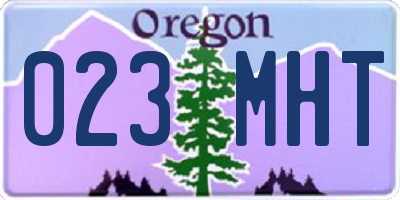 OR license plate 023MHT
