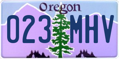 OR license plate 023MHV